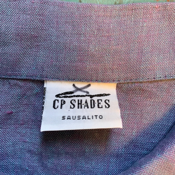 CP SHADES SAUSALITO TUNIC SHIRT JACKET OVERSIZED S HAND-DYED VTG USA BLUE PURPLE - Picture 6 of 10